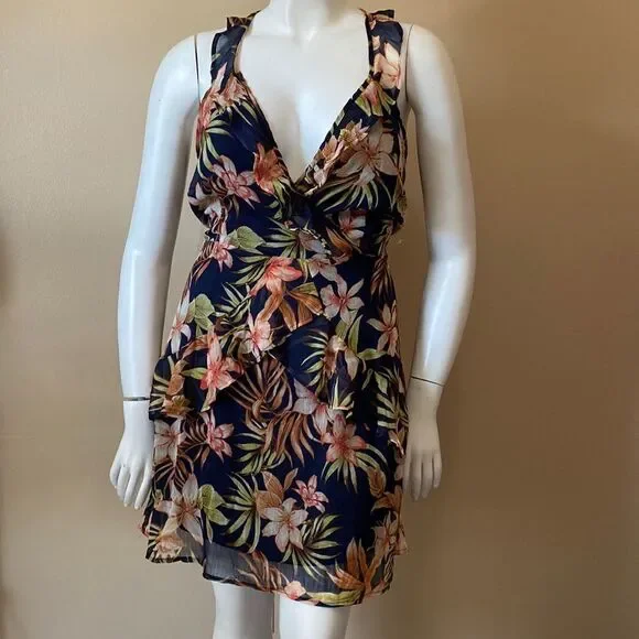 NWT Fashion Nova Paradise Feels Ruffle Mini Dress - Size 3X - Picture 5 of 16